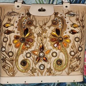 1960s Vintage Purse, Seahorse, Wooden Bottom